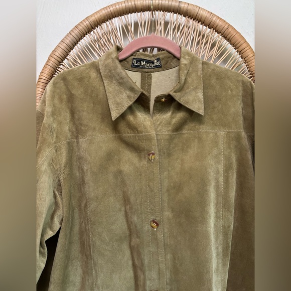 Suede Button-Up Jacket - Picture 3 of 6